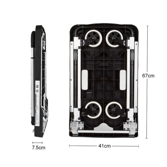 عربة عربة يدوية بمنصة ألمنيوم شديدة التحمل: تصميم قابل للسحب ومحمول للأحمال 130 كجم