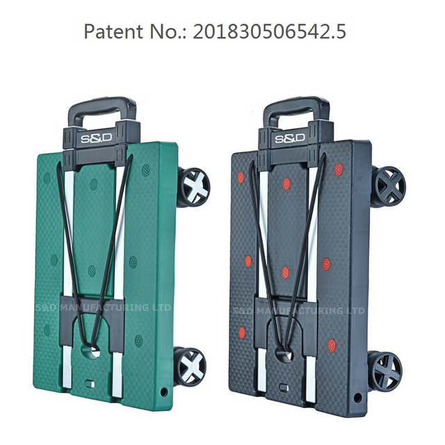 عربة تسوق قابلة للطي مع 4 عجلات دوارة صامتة - خفيفة الوزن ومحمولة